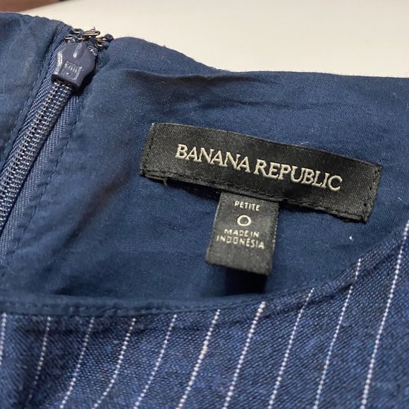 Banana Republic linen pinstripe flutter sleeve dress - Picture 7 of 7